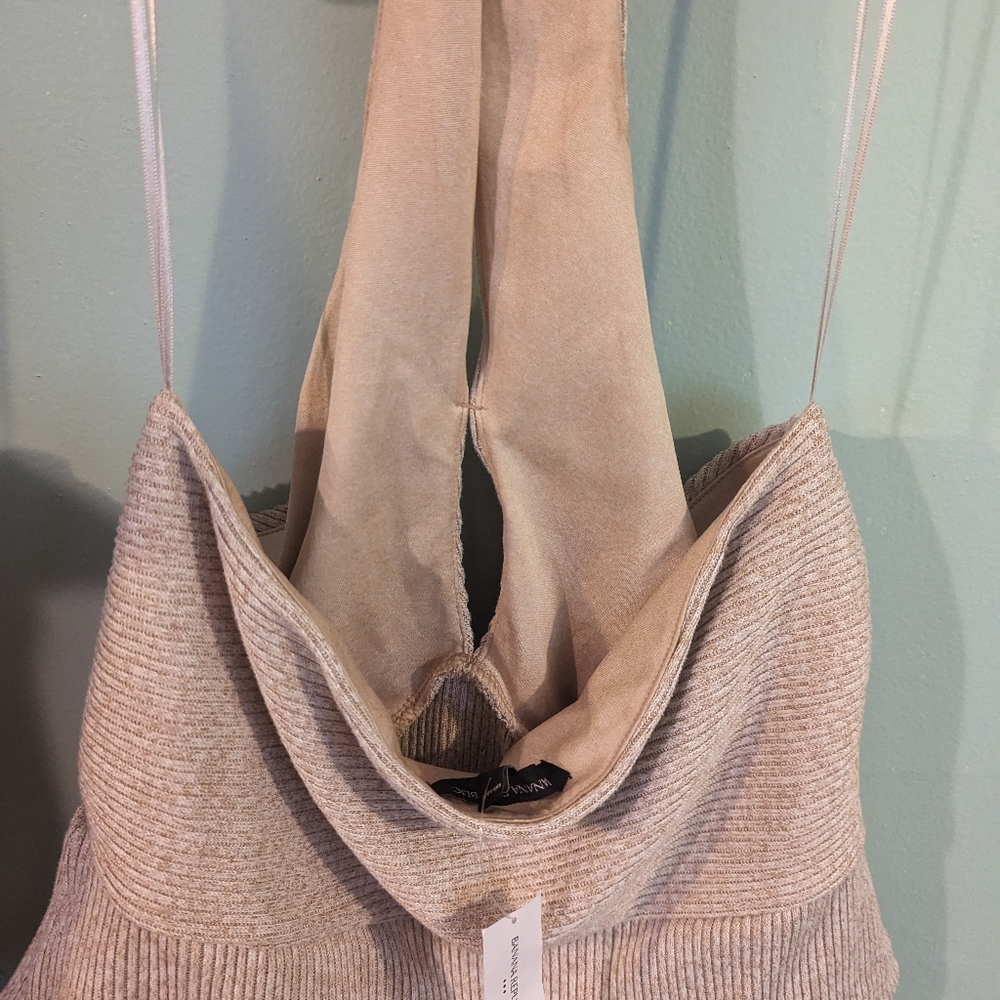 🔥NWT:🔥L Baddie Grunge New Preppy Beachy Banana Republic Cream Halter Top - Picture 5 of 7